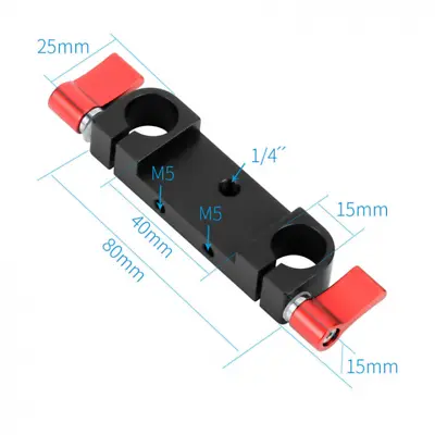 Dual 15mm Rod Clamp Clip Rail Block For 15mm Rod DSLR Camera Rig Shoulder Base • £9.85