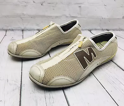 Merrell Barrado Women's Beige Mesh Front Zip Running Sneakers Shoes Size 9 • $34.99