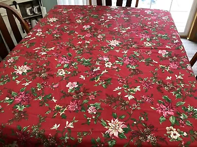 $12.50 • Buy Very Large Christmas Tablecloth -Unbranded 116”x69”-Vintage 