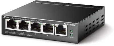 TL-link TL-SG1005LP 5-Port Gigabit Desktop 4-Port Switch Fanless 40W UK • £46.99