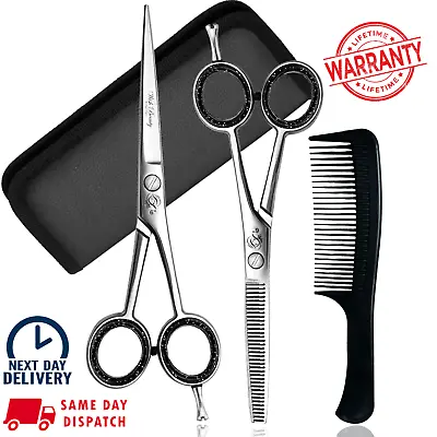 £4.99 • Buy Professional Barber Hair Cutting Thinning Scissors Shears Set Hairdressing