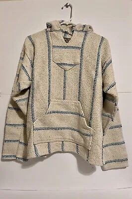 Baja Joe Mexican Baja Hoodie Poncho Style Pullover Made In Mexico Size Small • $24.99