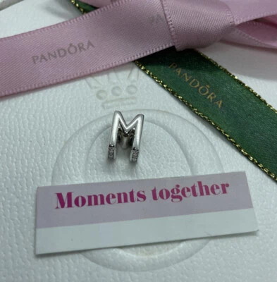 $35 • Buy PANDORA Charm Sterling Silver ALE S925 LETTER INITIAL M 797467 Genuine