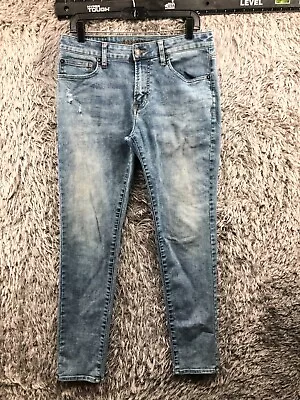 American Eagle Skinny Jeans Size 32x32 Mens Mid Rise Acid Wash Blue FLAW • $12.28