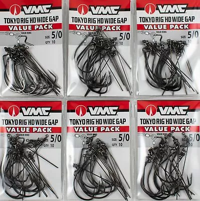 (lot Of 6) Vmc Tokyo Rig Hd Wide Gap 5/0 Value Pack Thdwg#5/0bnvp H1206 • $0.99