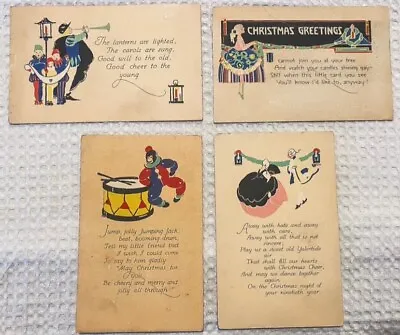 Vintage Lot Of 4 Volland Art Deco Christmas Postcards. 1915 • $8.99