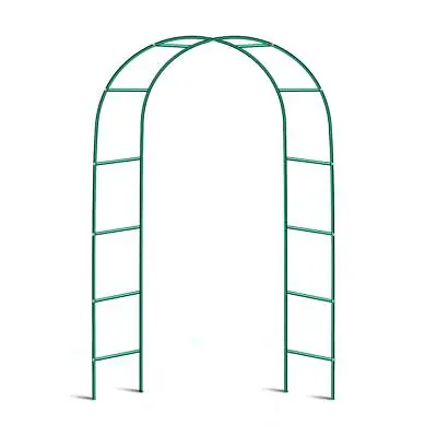 New Green 2m Garden Arch Trellis Arched Metal Frame Climbing Plant Archway  • £11.95