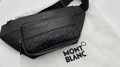 Montblanc M_gram Black Leather Belt Cross Body Fanny Bag New 100% Authentic $800 • $450