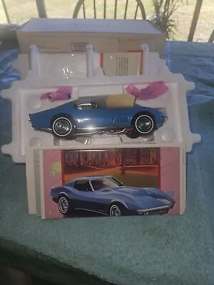 EX Franklin Mint 1:24 Ltd Ed 1968 Blue 427 Chev Corvette W/Box COA & Paperwork • $24.50