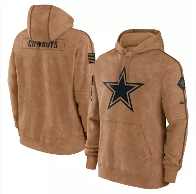 Men's Dallas Cowboys Brown 2023 Salute To Service Club Pullover Hoodie • $62.99