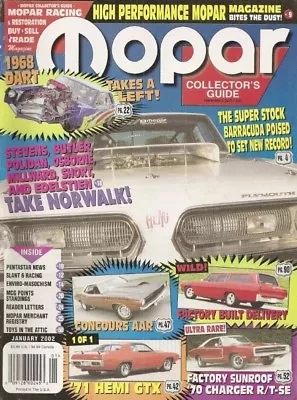 Mopar Collectors Guide 2002 Jan - Factory Sunroof Rt-se Canopy Hemi Gtx • $8.99