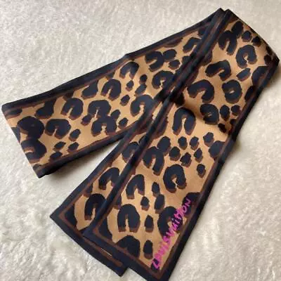 Authentic Louis Vuitton Leopard Pattern Silk Scarf 119 X 8cm From Japan Women • £166.71