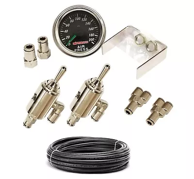 Airmaxxx Manual Air Ride Valve 3 Position 1/4 Hose Toggle Dual Needle Gauge  • $159.88