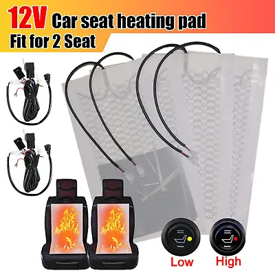Universal Round Switch Seat HeaterHeated Seat Kit4 Pads For 2 Seats 12V U2S1 • $27.25