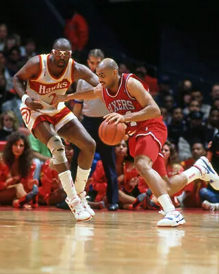 Philadelphia 76ers CHARLES BARKLEY Vs Moses Malone 8x10 Photo Poster HOF 2006 • $5.49