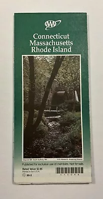 1998 Aaa Vacation Travel Guide Map Of Connecticut ~ Massachusetts ~ Rhode Island • $2.99