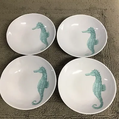 New Sigrid Olsen Home ~ Seahorse 7.5 ’’ Melamine Bowls~ Set Of 4 • £28.45