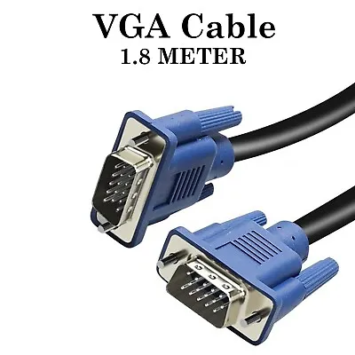 VGA Cable 1.8-Meter High Resolution SVGA 15 Pin PC To TFT Monitor LCD TV Lead UK • £3.15