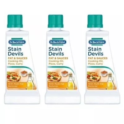 3 X  Dr Beckmann Stain Devils REMOVES COOKING OIL & FAT 50 Ml • £11.99