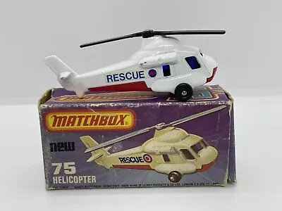 1982 Matchbox Lesney Sf Rescue Helicopter 75d Die Cast Vintage Near Mint In Box • $0.99