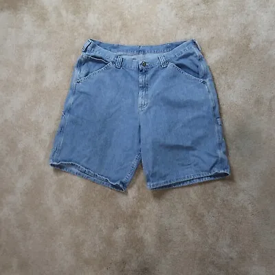 Lee Dungarees Carpenter Blue Denim Shorts Men's Size 36 Distressed • $15.99
