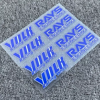 NEW JDM VOLK Racing TE37 Wheel Japan Rays Engineering Decals Blue 8 PCS Sticker • $14.20