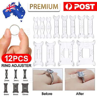 12pcs Invisible Tightener Ring Size Reducer Resizing Adjuster Pad Jewellery Tool • $3.75