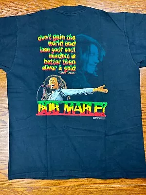 VTG 1996 Bob Marley Single Stitch Shirt Sz XL Reggae Wisdom Better Than Gold USA • $71.99