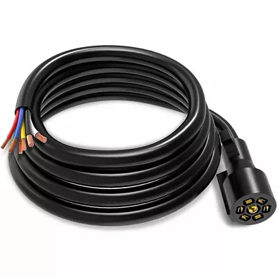 7 Way Trailer Plug Inline Cord Wire Harness Cable Double Prongs Connector 8 Feet • $22.99