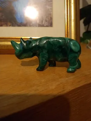 Malachite Animal Carving - Rhino • £25