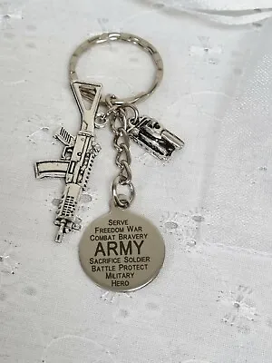£3.85 • Buy Army Soldier Keyring Bag Charm With Organza Gift Bag