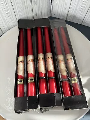 Vintage Christmas Candle Tapers 12” Santa Tapers 3x2 Boxes Guild House • $33