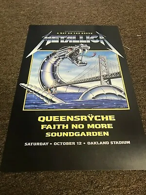 $9.99 • Buy 1991 Metallica Queensryche Soundgarden Oakland Cardstock Concert Poster 12x18