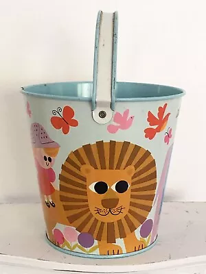 VTG 1960s MOD Sand Bucket Litho LIONS Kangaroo Butterflies SAFEGUARD Advertising • $14.44