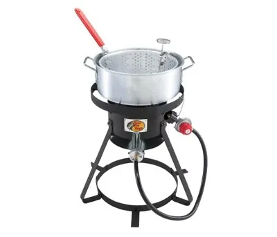 Fryer Fish & Turkey 10.5-Qt Aluminum Outdoor Deep Kit Cooker Basket Quart Steel • $86.99