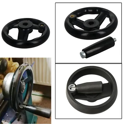 £9.59 • Buy 2/3 Spoked Hand Wheel W Revolving Handle Milling Machine Lathe 12/16/18mm Shaft