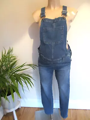 Dorothy Perkins Maternity Blue Denim Skinny Leg Jeans Dungarees Size 6 • £20