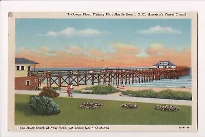 SC Myrtle Beach - OCEAN PLAZA Fishing Pier - @1948 Postcard - E05062 • $6