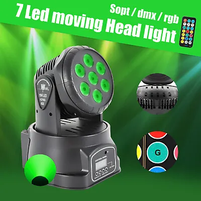£45 • Buy 105W Moving Head Stage Lighting RGBW Wash 7LED DMX Mini Light DJ Disco 9/14CH UK