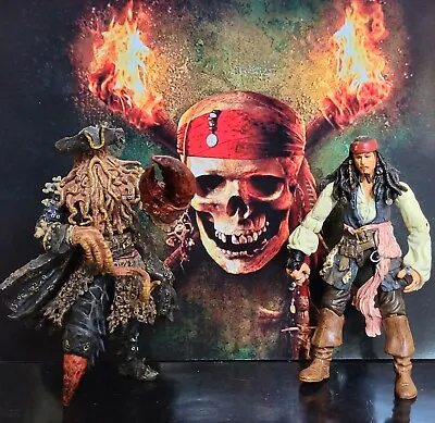 Pirates Of The Caribbean : Davy Jones & Captain Jack Sparrow - 3.75  Figures  • £14.99