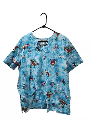 Cherokee Frogs Scrub Top • $13