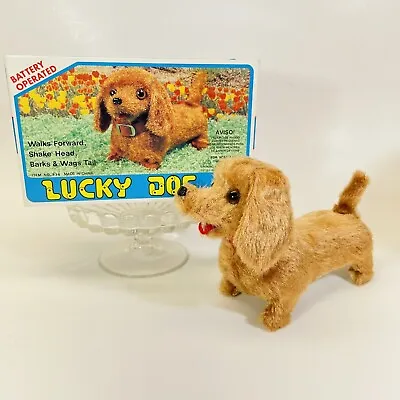 Vintage LUCKY DOG Battery Operated Wiener Dog Toy  NO. 838  W/ BOX Works • $10.94