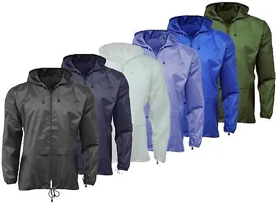 Unsiex Plain Showerproof Kagool - Rain Jacket Mac Cagoule - Plus Sizes (3XL-6XL) • £10.95