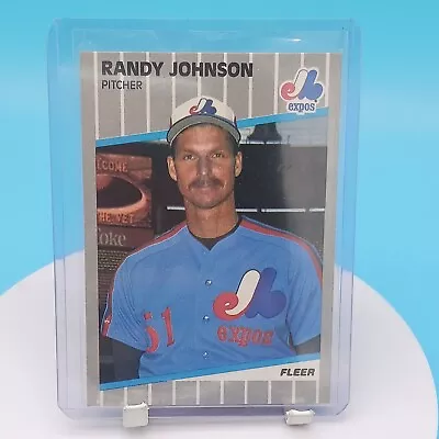 1989 Fleer #381 Randy Johnson Rookie Card With Blacked Out Marlboro Sign • $1.50