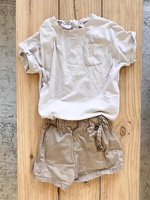 Zara Girls Shorts And T-Shirt Set Toddler Size 4-5 • $8