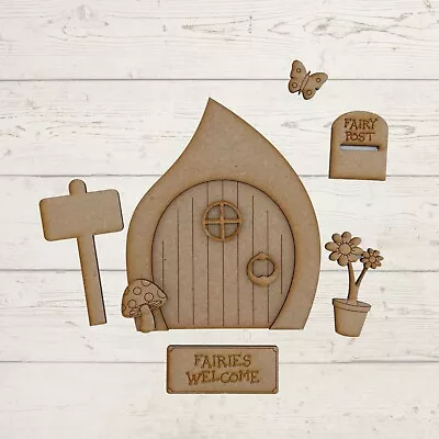 £4.95 • Buy MDF Wooden Fairy Door Elf PIXIE DIY Craft Blank Ready To Decorate Fairy Kit MPE
