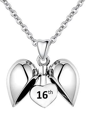 £29.95 • Buy Sterling Silver 16th Birthday Heart Pendant & Necklace - Sweet 16