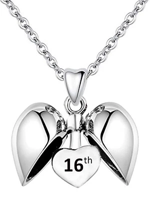 £29.95 • Buy Sterling Silver 16th Birthday Heart Pendant & Necklace - Sweet 16