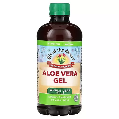 Lily Of The Desert Aloe Vera Gel Whole Leaf 32 Fl Oz 946 Ml Kosher • $16.99