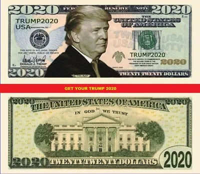 Donald Trump 2020 Dollar Bill MAGA Novelty Funny Money -BUY ONE GET TWO !!! • $1.99